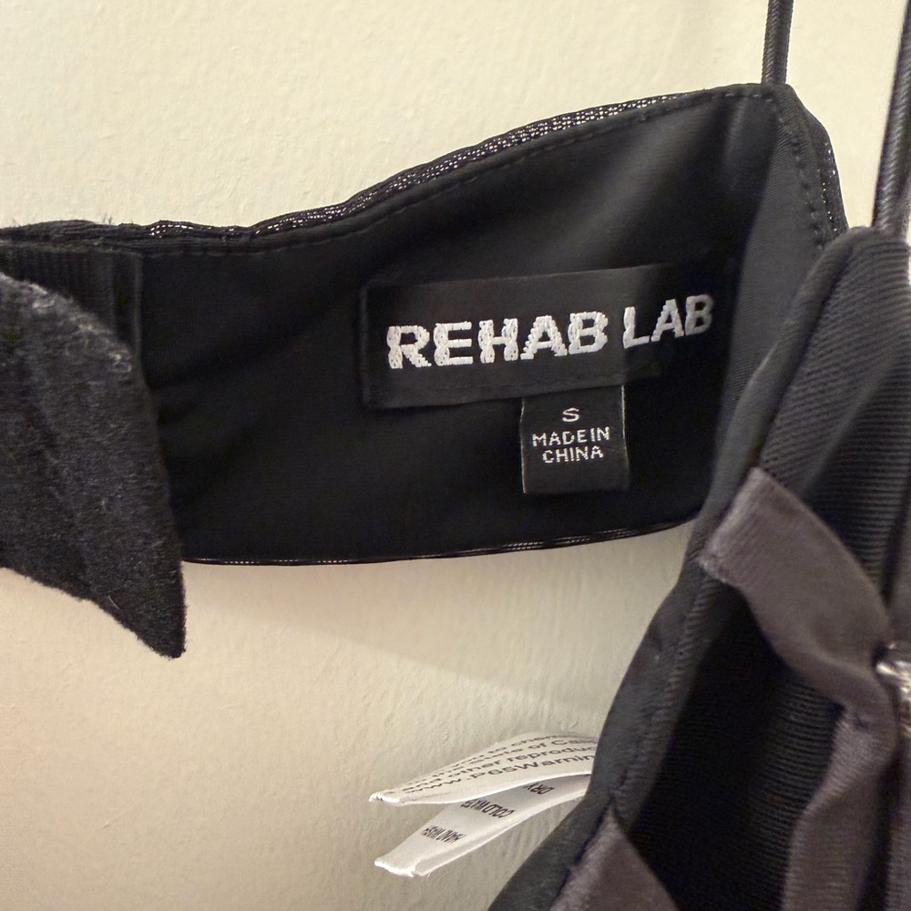 Rehab Black Rhinestone Loop Bra Top - Picture 3 of 4